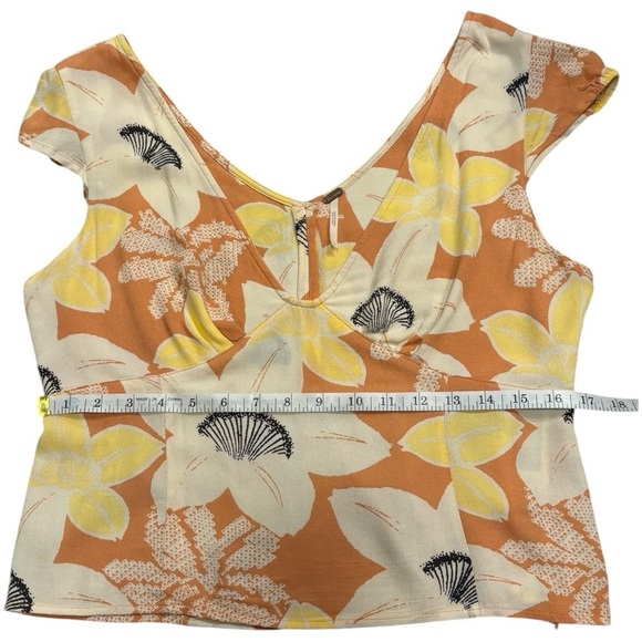 Free People Into The Groove Floral Crop Top Woman’s Size 10 - Picture 9 of 10